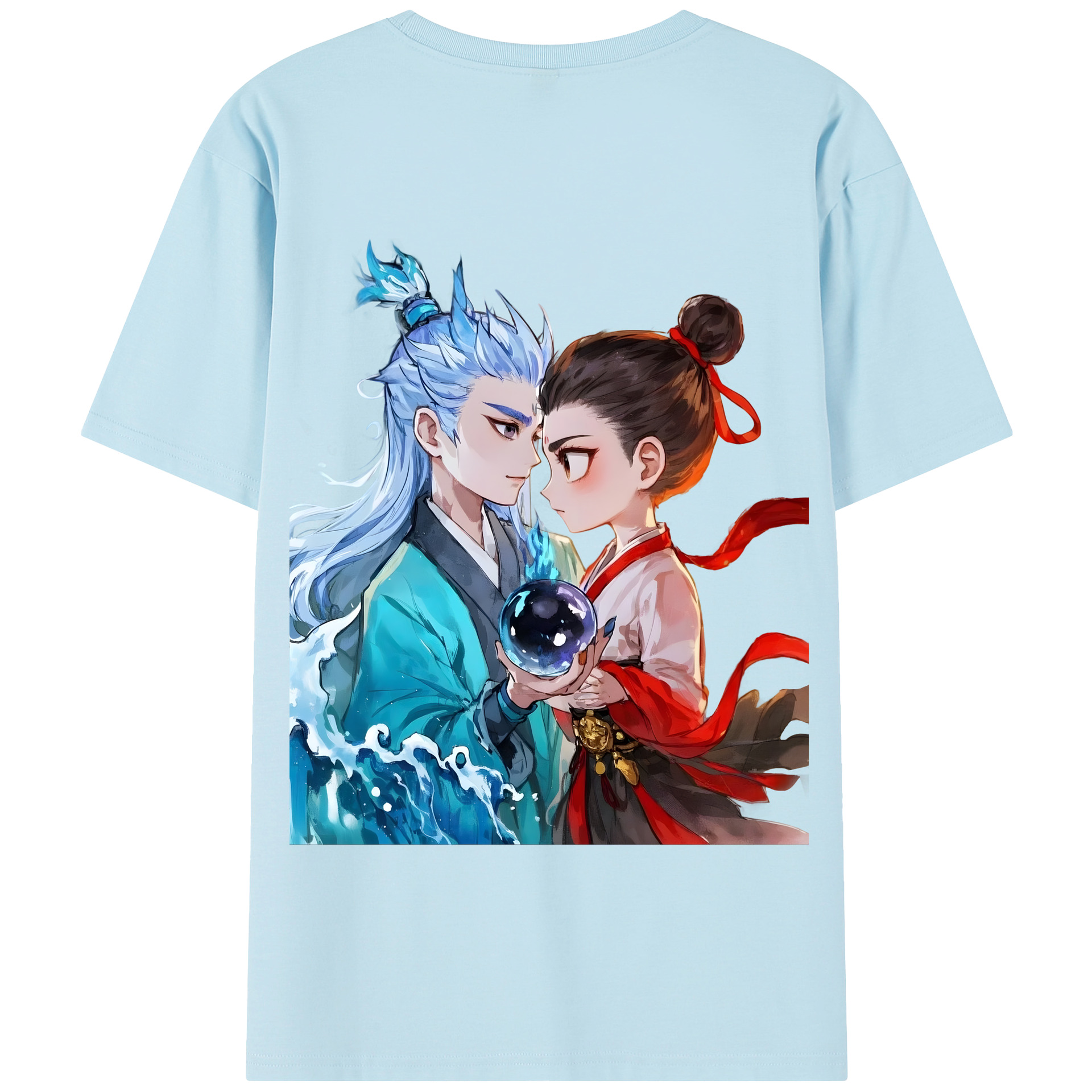 （画像用） Ne Zha 2 ナタ 魔童の大暴れ 綿100％半袖Tシャツ（背面プリント）
